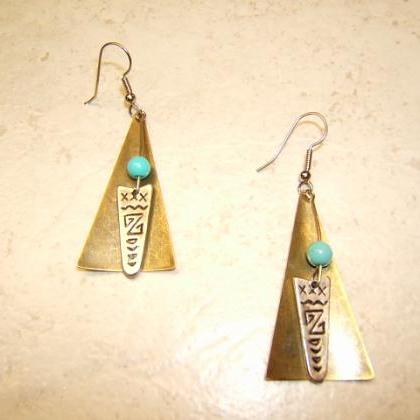Tribal Jewelry, Indian Earrings, Silver And..